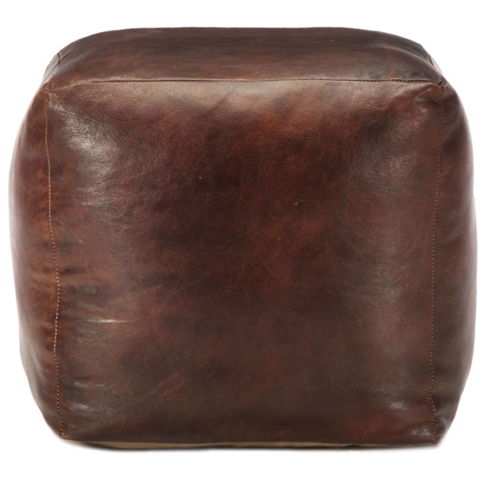 vidaXL Taburet maro închis 40x40x40 cm piele naturală de capră