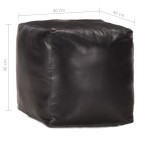 vidaXL Fotoliu puf, negru, 40 x 40 x 40 cm, piele naturală de capră vidaXL Fotoliu puf, negru, 40 x 40 x 40 cm, piele naturală de capră