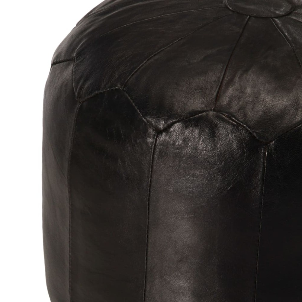 vidaXL Taburet, negru, 40x35 cm, piele naturală de capră