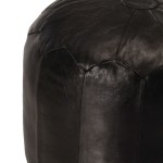 vidaXL Taburet, negru, 40x35 cm, piele naturală de capră vidaXL Taburet, negru, 40x35 cm, piele naturală de capră