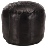 vidaXL Taburet, negru, 40x35 cm, piele naturală de capră vidaXL Taburet, negru, 40x35 cm, piele naturală de capră