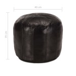 vidaXL Taburet, negru, 40x35 cm, piele naturală de capră vidaXL Taburet, negru, 40x35 cm, piele naturală de capră