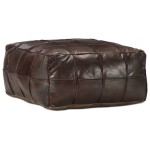 vidaXL Fotoliu puf, maro închis, 60x60x30 cm, piele naturală de capră vidaXL Fotoliu puf, maro închis, 60x60x30 cm, piele naturală de capră