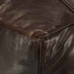 vidaXL Fotoliu puf, maro închis, 60x60x30 cm, piele naturală de capră vidaXL Fotoliu puf, maro închis, 60x60x30 cm, piele naturală de capră