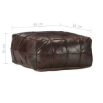 vidaXL Fotoliu puf, maro închis, 60x60x30 cm, piele naturală de capră vidaXL Fotoliu puf, maro închis, 60x60x30 cm, piele naturală de capră