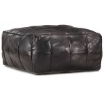 vidaXL Fotoliu puf, negru, 60 x 60 x 30 cm, piele naturală de capră vidaXL Fotoliu puf, negru, 60 x 60 x 30 cm, piele naturală de capră