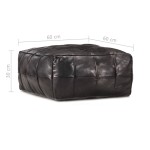 vidaXL Fotoliu puf, negru, 60 x 60 x 30 cm, piele naturală de capră vidaXL Fotoliu puf, negru, 60 x 60 x 30 cm, piele naturală de capră
