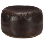vidaXL Fotoliu puf, maro închis, 60 x 30 cm, piele naturală de capră vidaXL Fotoliu puf, maro închis, 60 x 30 cm, piele naturală de capră