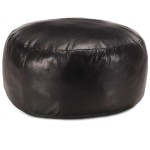 vidaXL Fotoliu puf, negru, 60 x 30 cm, piele naturală de capră vidaXL Fotoliu puf, negru, 60 x 30 cm, piele naturală de capră