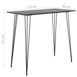 vidaXL Masă de bar, negru, 120 x 60 x 105 cm