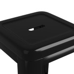 vidaXL Scaune de bar stivuibile, 2 buc., negru, metal vidaXL Scaune de bar stivuibile, 2 buc., negru, metal