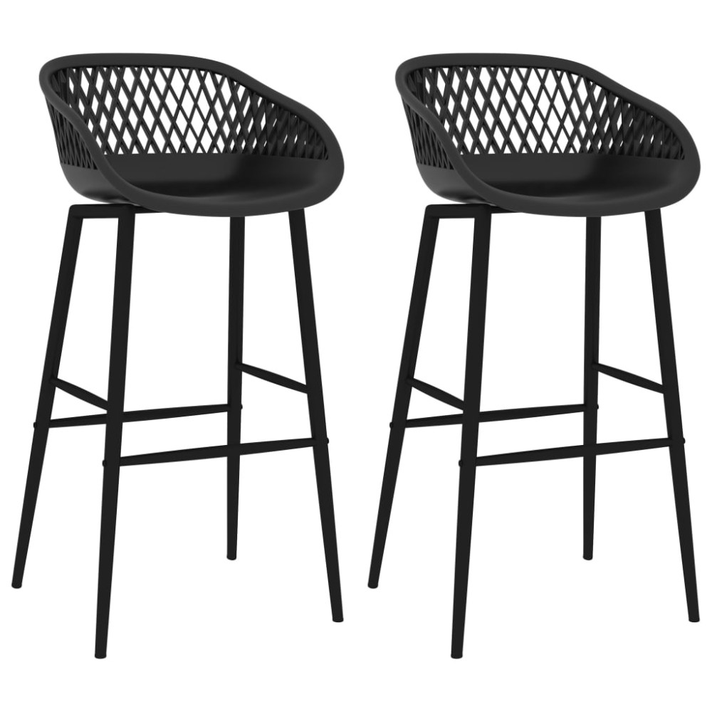vidaXL Scaune de bar, 2 buc, negru