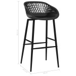 vidaXL Scaune de bar, 2 buc, negru