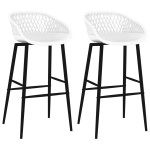 vidaXL Scaune de bar, 2 buc, alb vidaXL Scaune de bar, 2 buc, alb