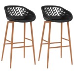 vidaXL Scaune de bar, 2 buc, negru vidaXL Scaune de bar, 2 buc, negru