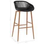 vidaXL Scaune de bar, 2 buc, negru vidaXL Scaune de bar, 2 buc, negru