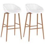 vidaXL Scaune de bar, 2 buc, alb vidaXL Scaune de bar, 2 buc, alb
