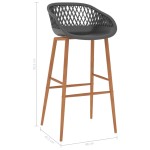 vidaXL Scaune de bar, 2 buc., gri vidaXL Scaune de bar, 2 buc., gri