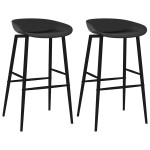 vidaXL Scaune de bar, 2 buc, negru