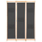 vidaXL Paravan de cameră cu 3 panouri, gri, 120x170x4 cm, textil vidaXL Paravan de cameră cu 3 panouri, gri, 120x170x4 cm, textil