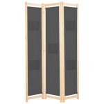 vidaXL Paravan de cameră cu 3 panouri, gri, 120x170x4 cm, textil vidaXL Paravan de cameră cu 3 panouri, gri, 120x170x4 cm, textil