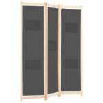 vidaXL Paravan de cameră cu 3 panouri, gri, 120x170x4 cm, textil vidaXL Paravan de cameră cu 3 panouri, gri, 120x170x4 cm, textil