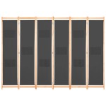 vidaXL Paravan cameră, 6 panouri, gri, 240x170 x4 cm, material textil vidaXL Paravan cameră, 6 panouri, gri, 240x170 x4 cm, material textil