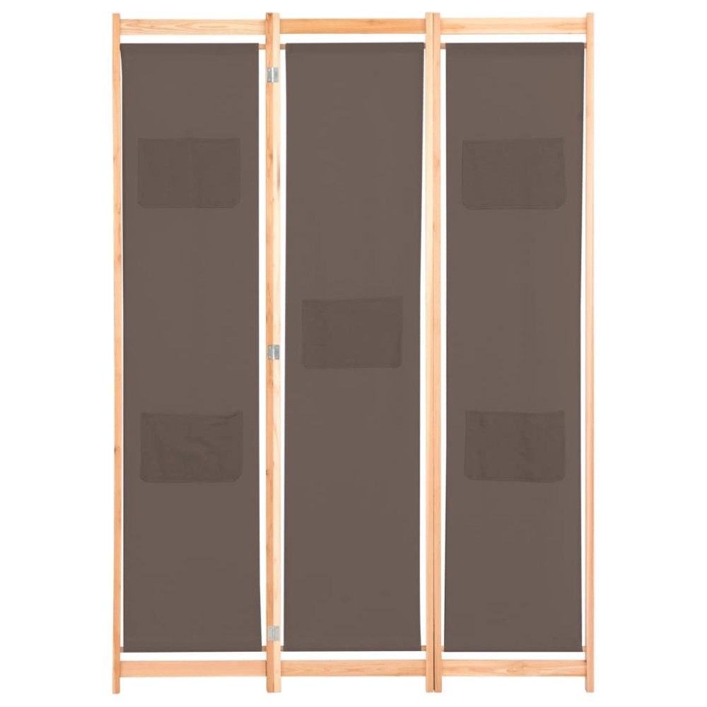 vidaXL Paravan de cameră cu 3 panouri, maro, 120x170x4 cm, textil