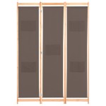 vidaXL Paravan de cameră cu 3 panouri, maro, 120x170x4 cm, textil vidaXL Paravan de cameră cu 3 panouri, maro, 120x170x4 cm, textil