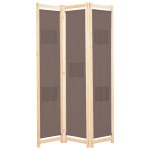 vidaXL Paravan de cameră cu 3 panouri, maro, 120x170x4 cm, textil vidaXL Paravan de cameră cu 3 panouri, maro, 120x170x4 cm, textil