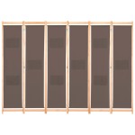 vidaXL Paravan cameră cu 6 panouri, maro, 240x170x4cm, material textil vidaXL Paravan cameră cu 6 panouri, maro, 240x170x4cm, material textil