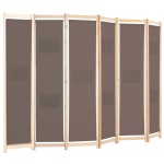 vidaXL Paravan cameră cu 6 panouri, maro, 240x170x4cm, material textil vidaXL Paravan cameră cu 6 panouri, maro, 240x170x4cm, material textil