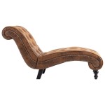 vidaXL Șezlong, maro, piele întoarsă ecologică