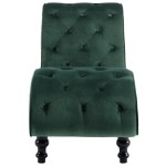 vidaXL Șezlong, verde, catifea vidaXL Șezlong, verde, catifea
