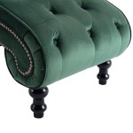 vidaXL Șezlong, verde, catifea vidaXL Șezlong, verde, catifea