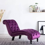 vidaXL Șezlong, violet, catifea vidaXL Șezlong, violet, catifea