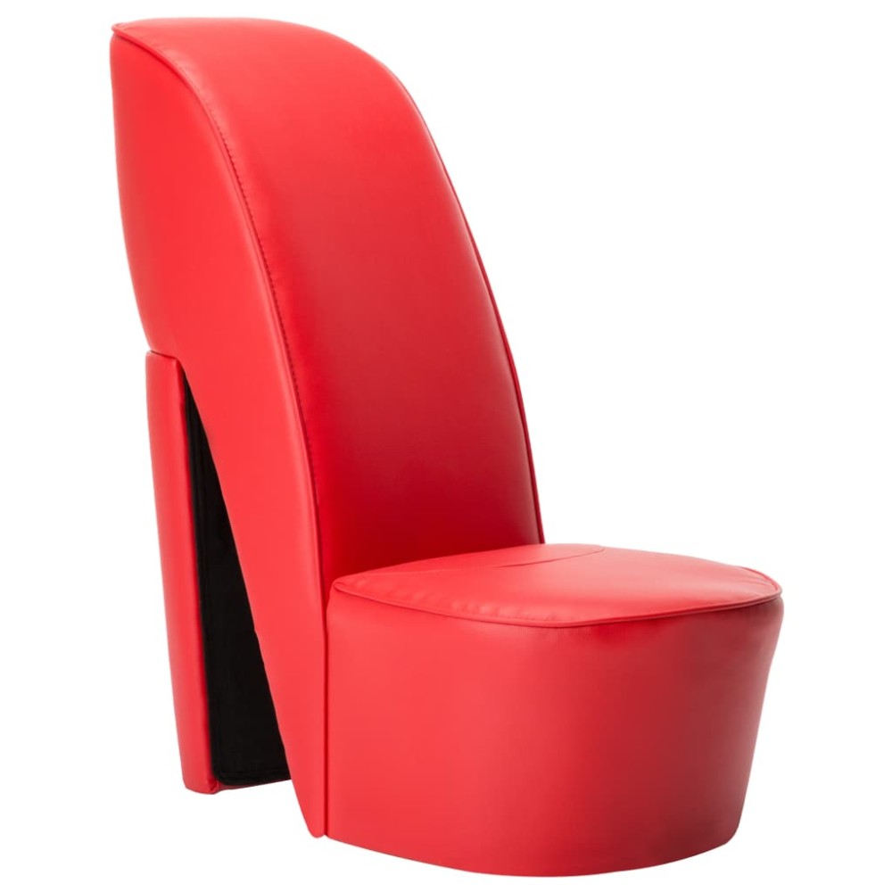 vidaXL Scaun, design toc înalt, roșu, piele ecologică