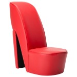 vidaXL Scaun, design toc înalt, roșu, piele ecologică