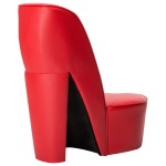 vidaXL Scaun, design toc înalt, roșu, piele ecologică