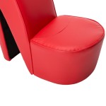 vidaXL Scaun, design toc înalt, roșu, piele ecologică