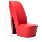 vidaXL Scaun, design toc înalt, roșu, piele ecologică
