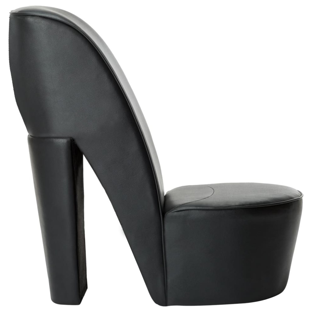vidaXL Scaun, design toc înalt, negru, piele ecologică