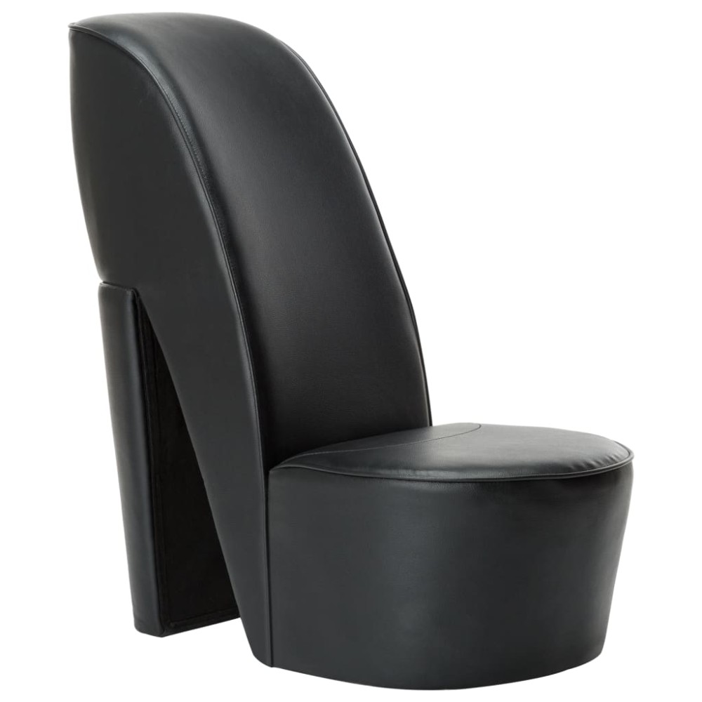 vidaXL Scaun, design toc înalt, negru, piele ecologică