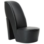 vidaXL Scaun, design toc înalt, negru, piele ecologică