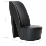 vidaXL Scaun, design toc înalt, negru, piele ecologică