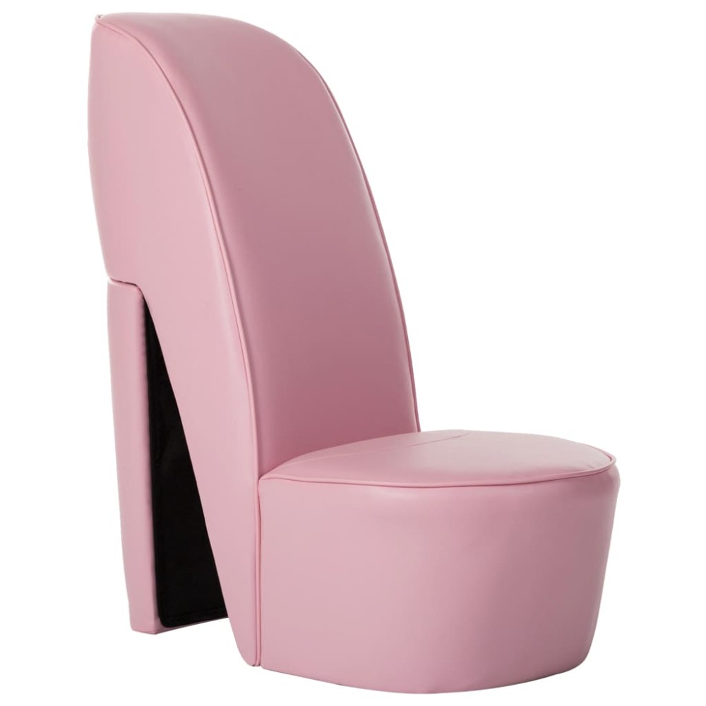 vidaXL Scaun, design toc înalt, roz, piele ecologică
