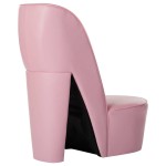 vidaXL Scaun, design toc înalt, roz, piele ecologică