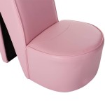 vidaXL Scaun, design toc înalt, roz, piele ecologică