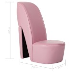 vidaXL Scaun, design toc înalt, roz, piele ecologică