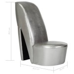 vidaXL Scaun, design toc înalt, argintiu, piele ecologică